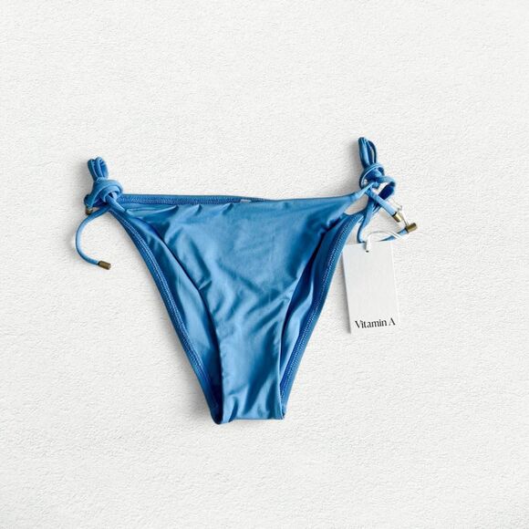 Vitamin A Classic Tie Side ABL Bikini Bottoms in Sky Blue - Picture 1 of 8